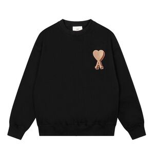 AMI Paris Ami de Coeur Heart Logo Black Crewneck Pullover Unisex New